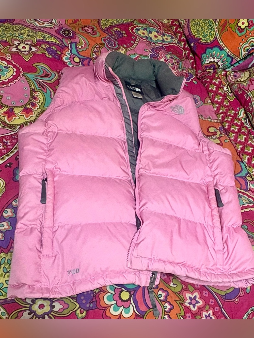 The North Face Babydoll Pink 700 Puffer Vest Sz. XL